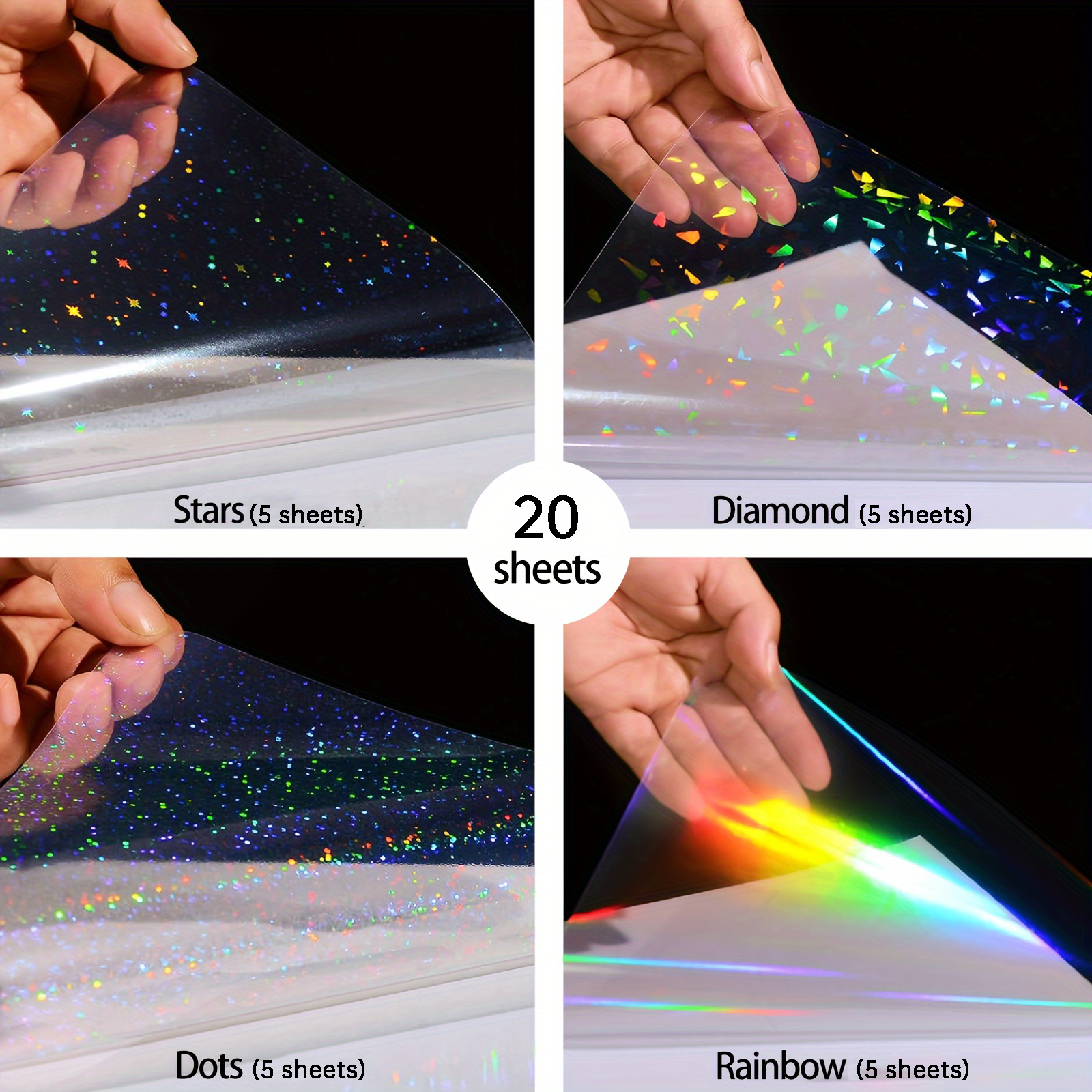 Laminator Cold Roll - 20 Sheets Holographic PVC Sticker Paper,