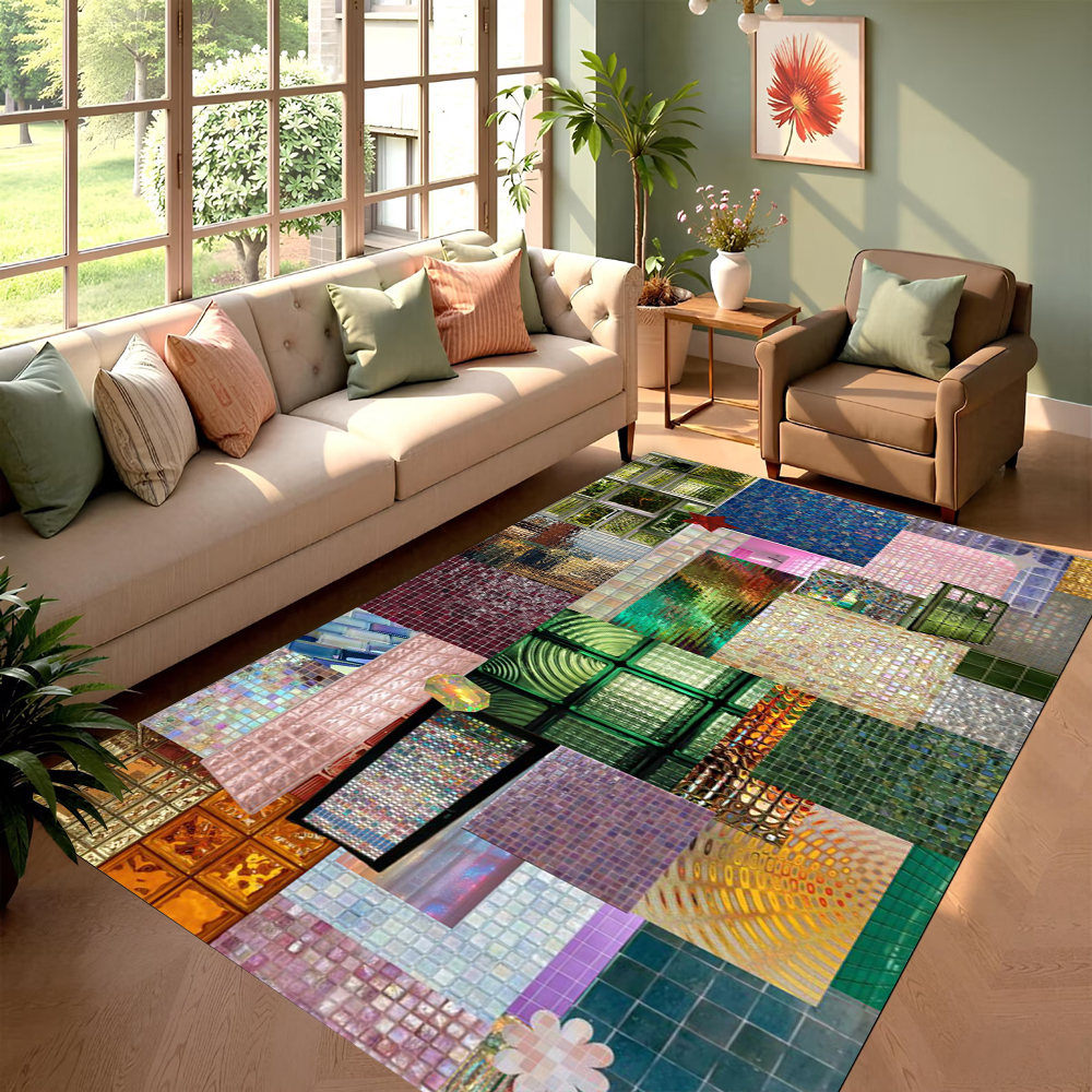 Creative Plaid Printed Carpet  – Commercial Glass Printing recenzja i cena