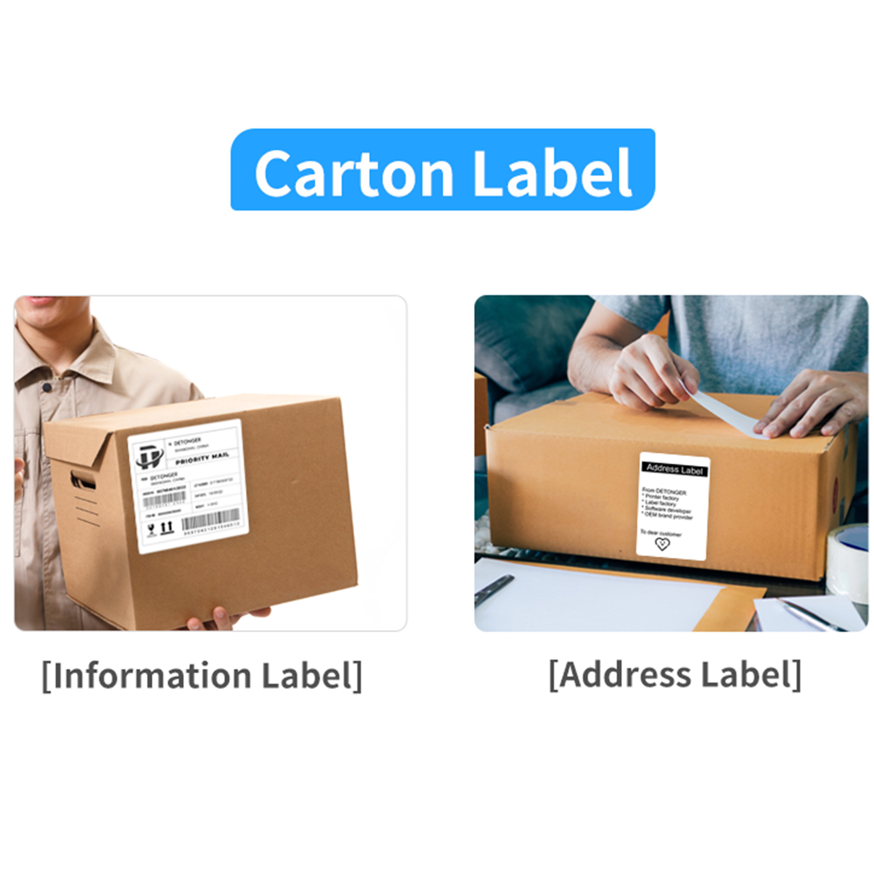 DETONGER 2 Rolls White Square  – Commercial Label Printing Machine recenzja i cena