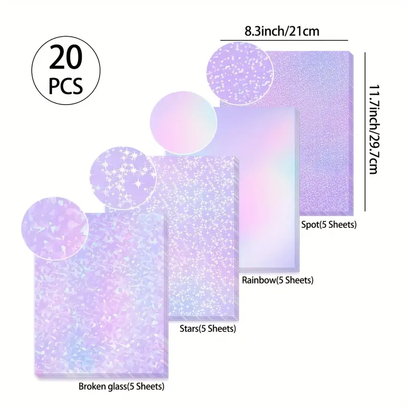 20 Sheets Holographic PVC Stic – Laminator Cold Roll recenzja i cena