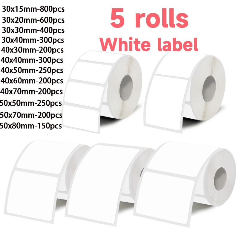 5 Rolls of White Label Sticker – Commercial Printing Machine recenzja i cena