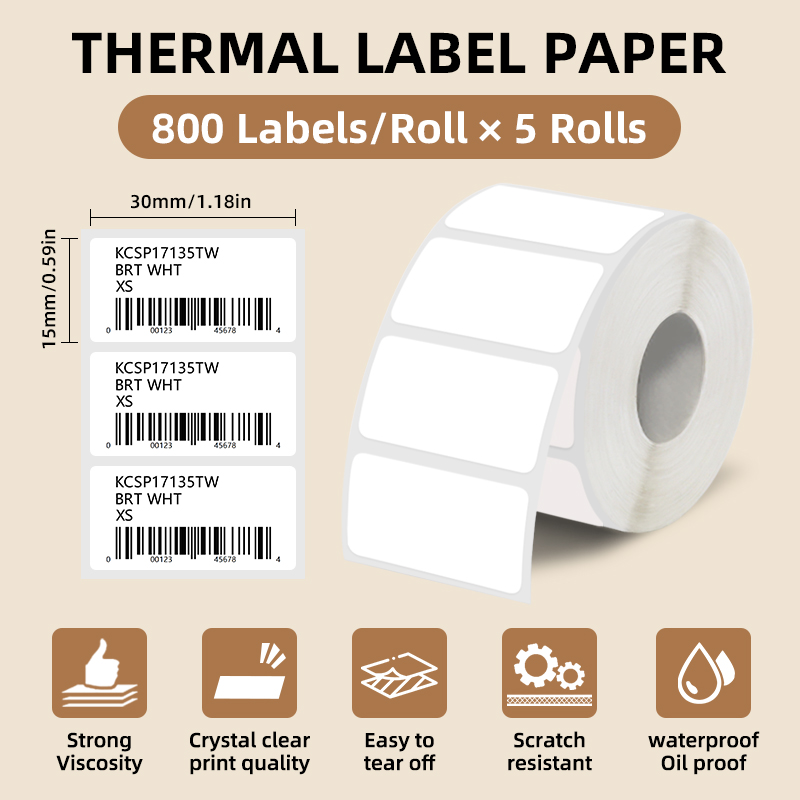 5 Rolls of White Label Sticker – Commercial Printing Machine recenzja i cena