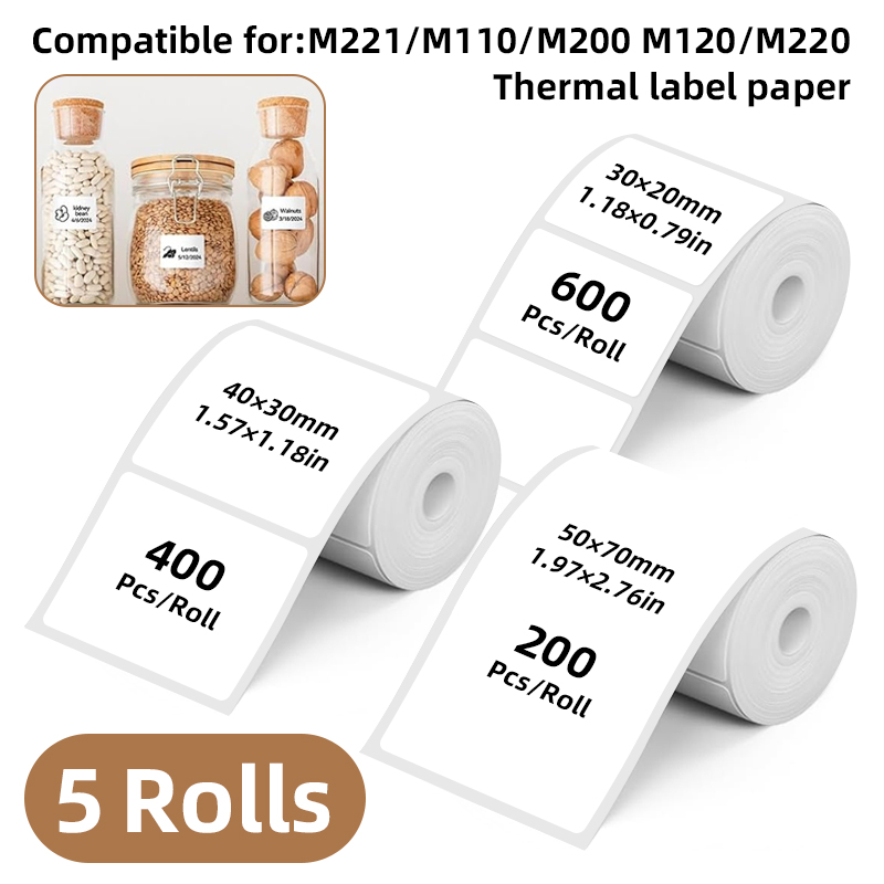 5 Rolls of White Label Sticker – Commercial Printing Machine recenzja i cena