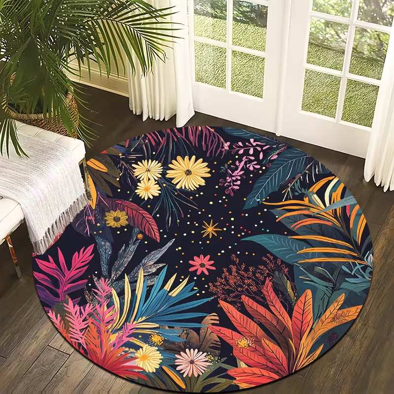 Dark Green Poppy Floral Round  – Wholesale Commercial Printing recenzja i cena