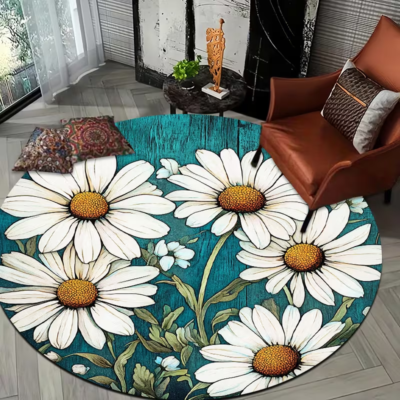 Dark Green Poppy Floral Round  – Wholesale Commercial Printing recenzja i cena